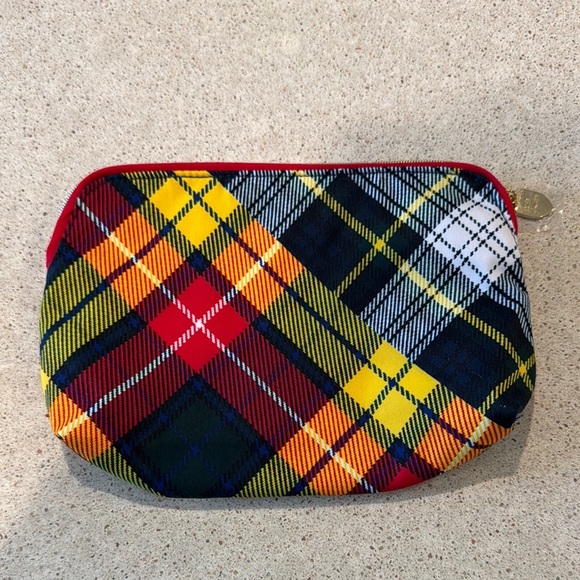 Estee Lauder Red and Black Plaid Make Up Bag NWOT - Picture 2 of 4